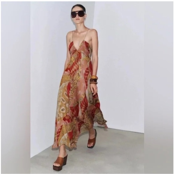 Zara Multicolor Bohemian Maxi Dress - Picture 3 of 9